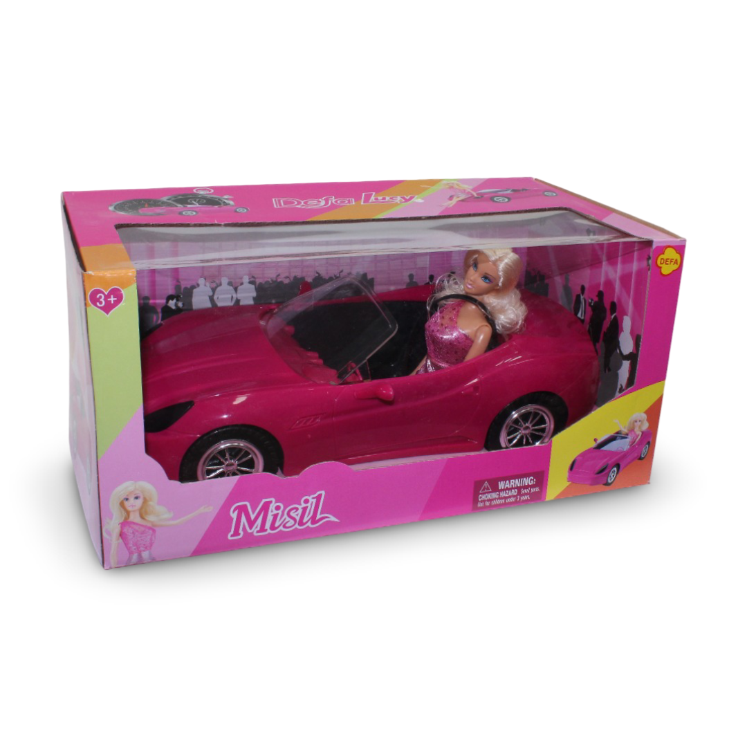 Defa Lucy Doll with Car – Fuchsia - Toys