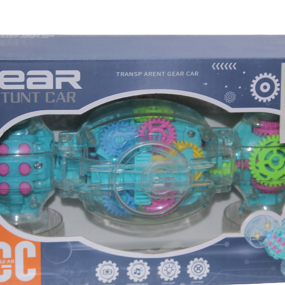 Transparent Gear Stunt Car Toy - Aqua