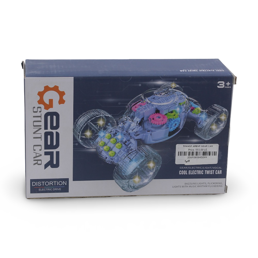 Transparent Gear Stunt Car Toy - Aqua