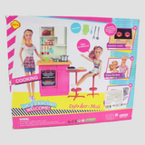 Set of 2 Bendable Dolls with Kitchen & Accessories – Light-Up Playset!