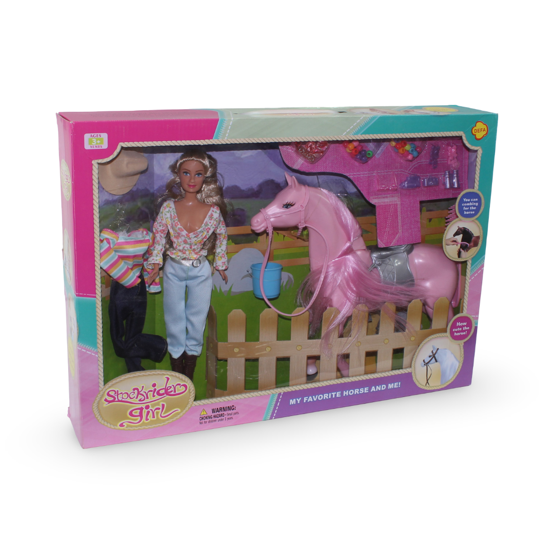 Defa Lucy Stockrider Girl doll Set – Pink - Toys