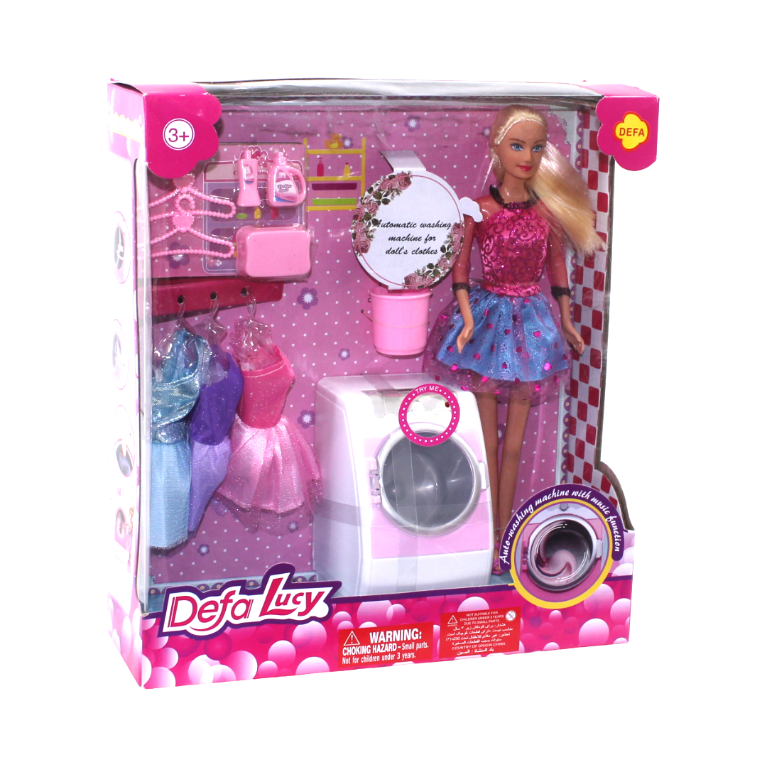 Defa Lucy Doll with Functional Washing Machine Playset - Toys