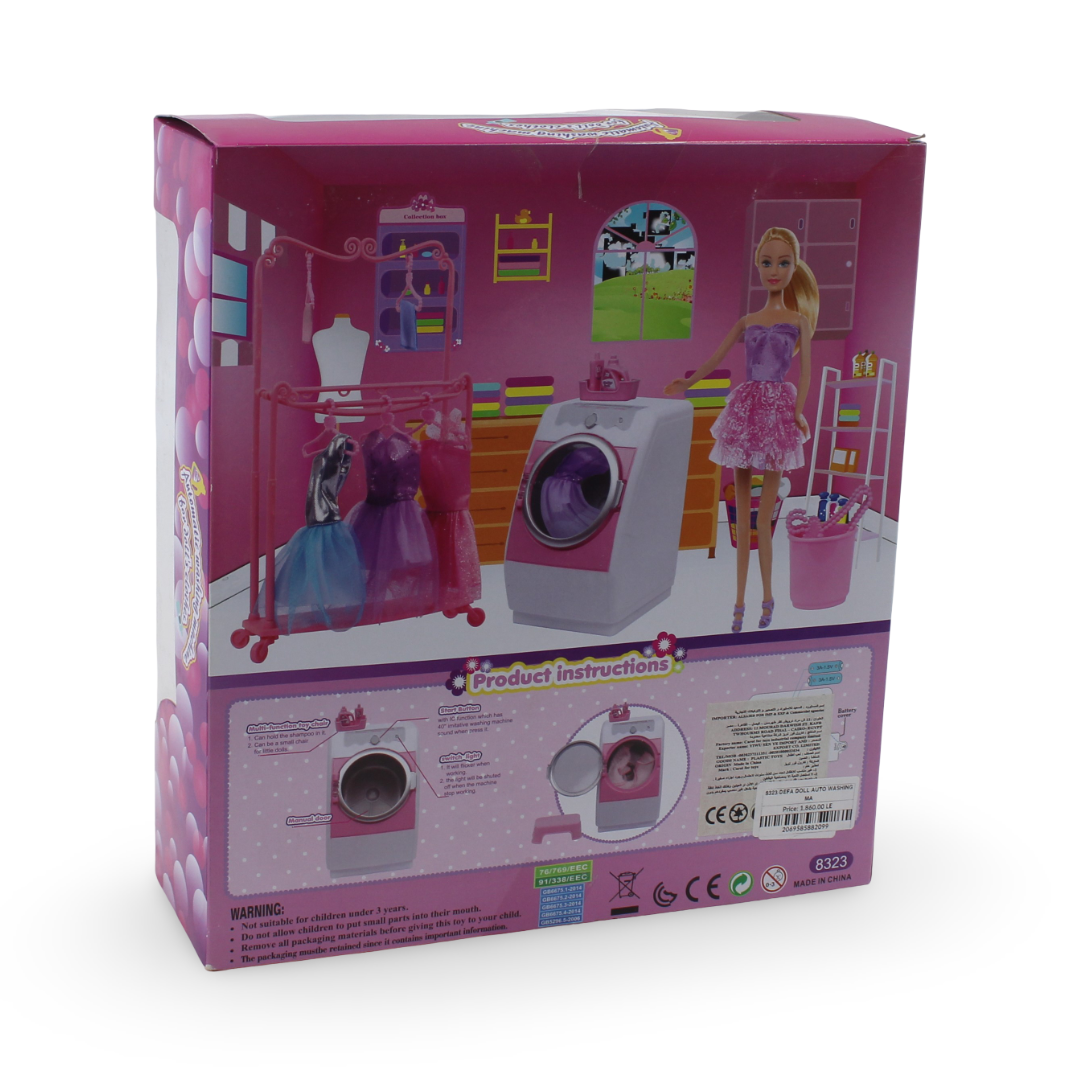 Defa Lucy Doll with Functional Washing Machine Playset