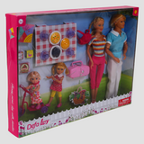 Defa Lucy Play Set "Happy Family" – 4 Dolls with Picnic Accessories