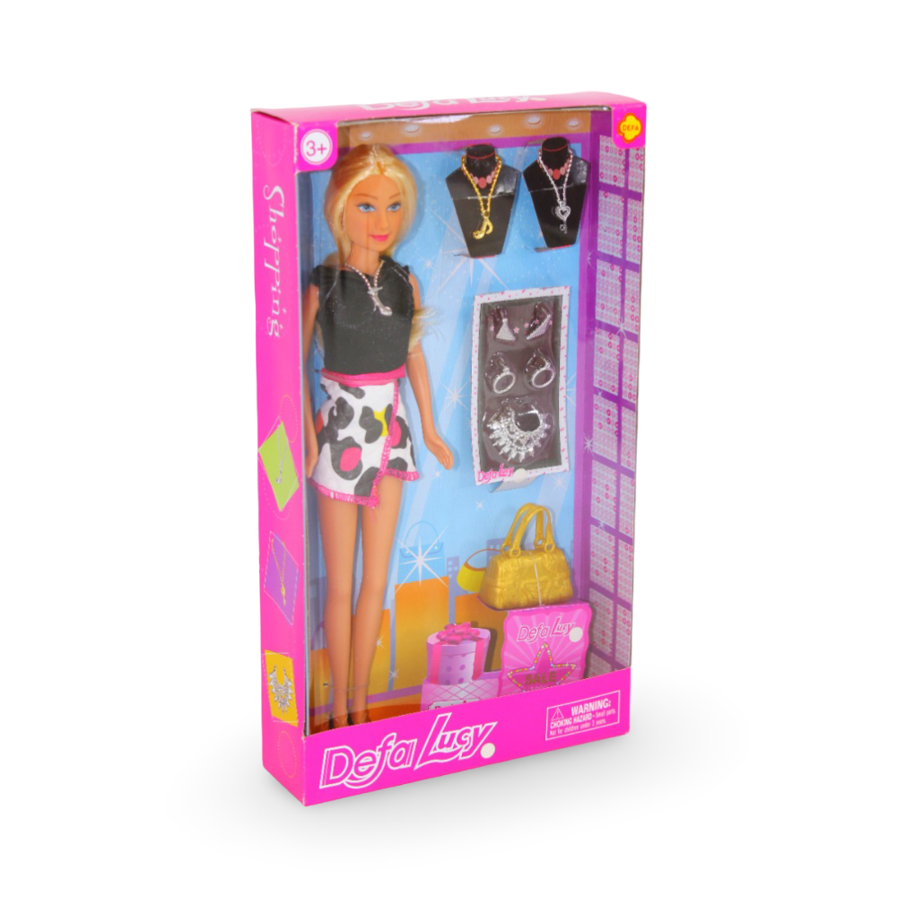 Defa Lucy Fashion Doll Set – Black & White - Toys