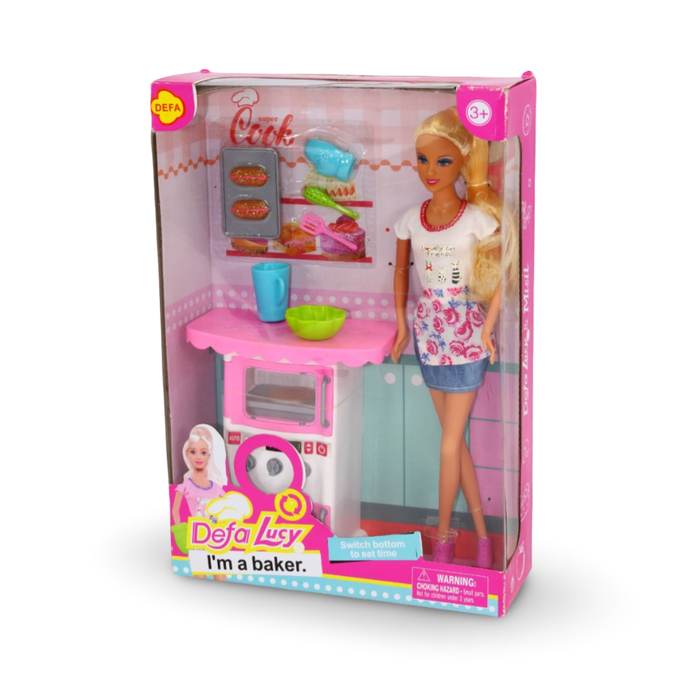 Defa Lucy Doll with Baking Accessories - Toys