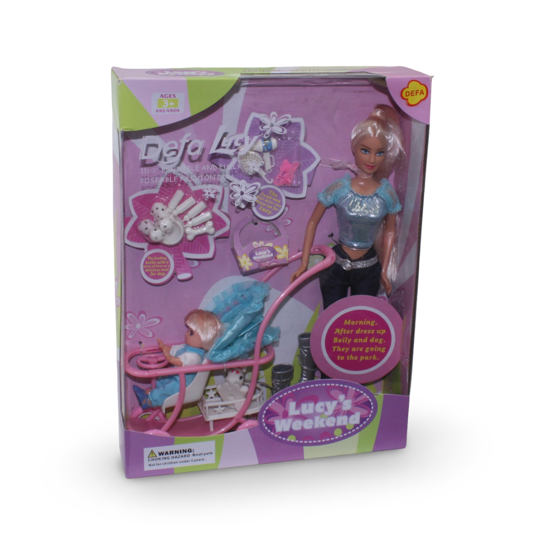 Defa Lucy Doll Lucy's Weekend Doll Set – Baby Blue Outfit - Toys