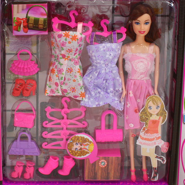 Girl's Fashion Stylish Doll With Dresses and Accessories