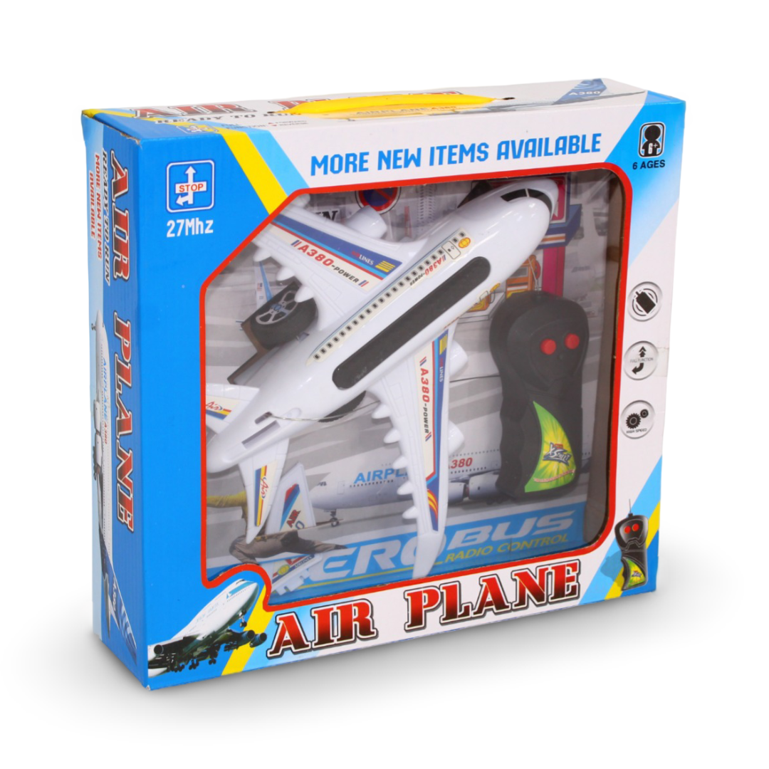 Airplane Toy with Remote Control for Kids – White