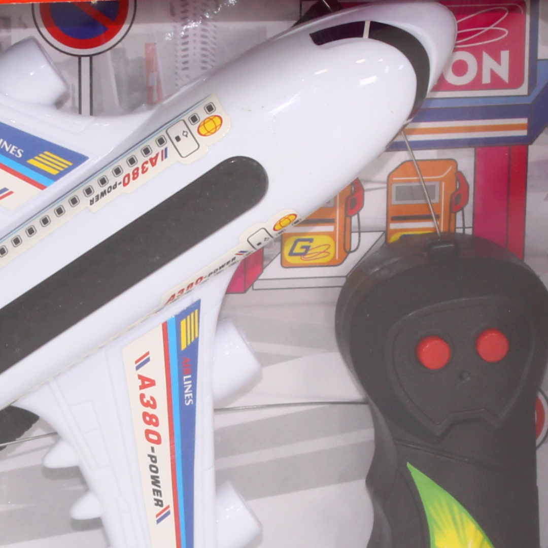 Airplane Toy with Remote Control for Kids – White