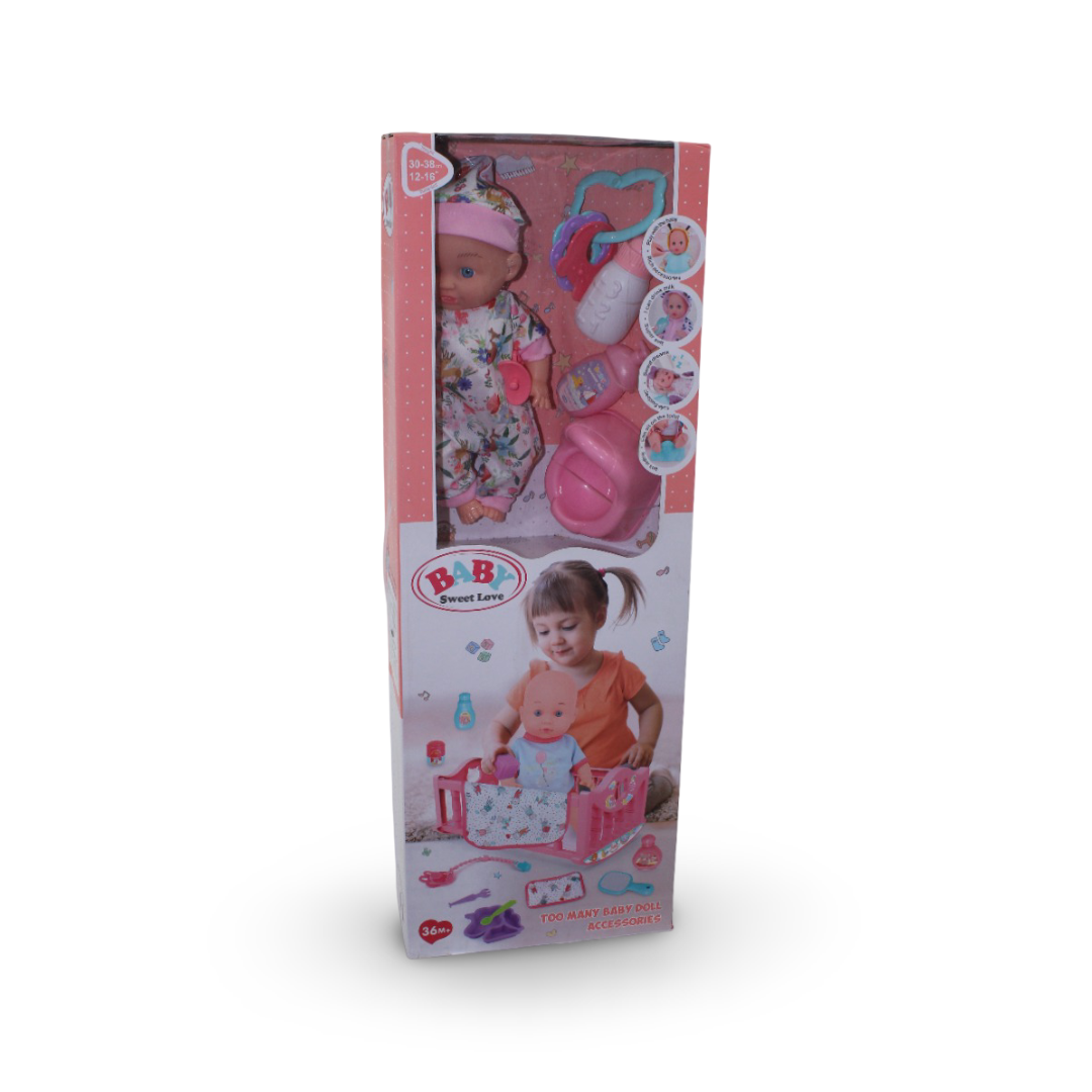 Baby Sweet Love Doll with Bed and Accessories - Toys - OKO