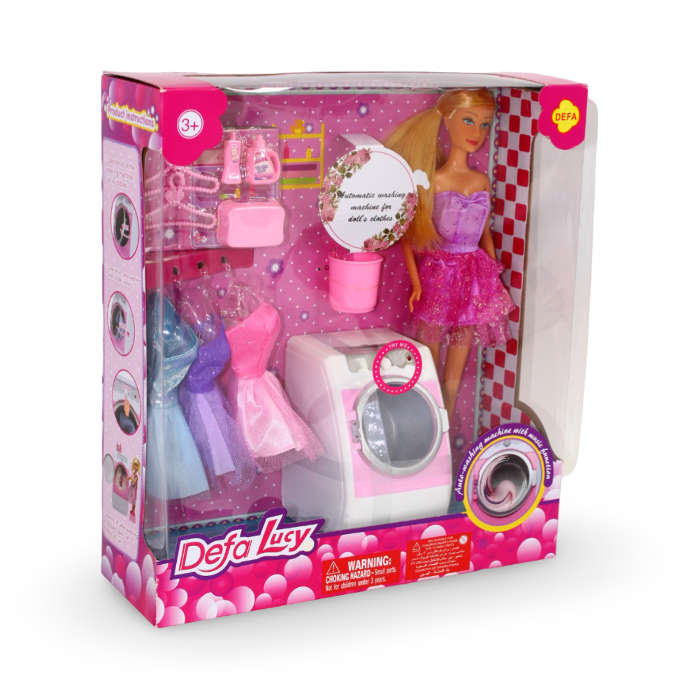 Defa Lucy Fashion Doll with Washing Machine Set - Toys