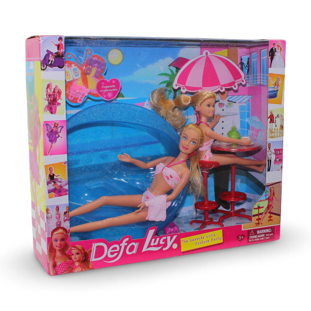 Defa Lucy Swimming Time Playset – 2 Dolls with Accessories (13 Pieces)