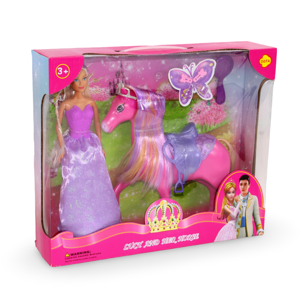 Defa Lucy Doll and Horse Set – Purple