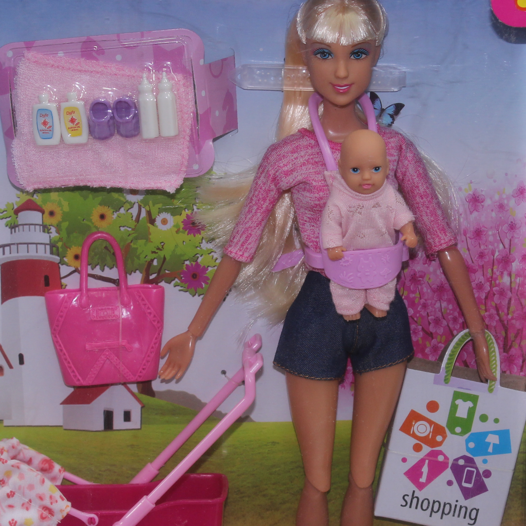 Defa Lucy & Baby Doll Playset 30cm Doll with Accessories – Pink
