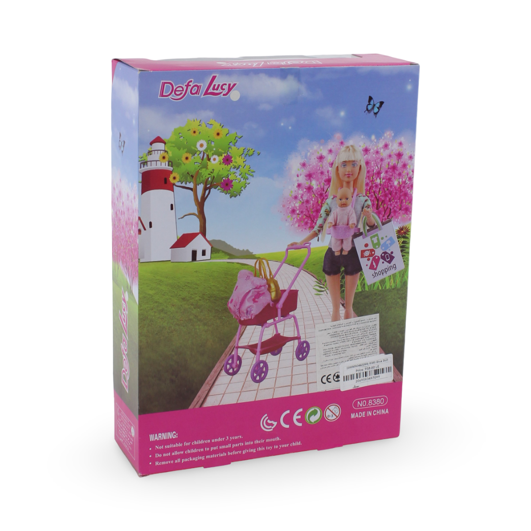 Defa Lucy & Baby Doll Playset 30cm Doll with Accessories – Pink