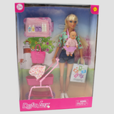 Defa Lucy "Young Mother" Doll Set – 2 Dolls with Stroller & Accessories