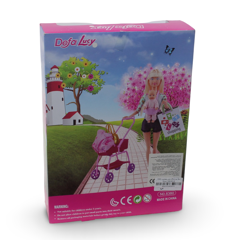 Defa Lucy "Young Mother" Doll Set – 2 Dolls with Stroller & Accessories