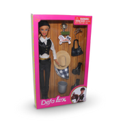 Defa Lucy Horse Rider Doll Set – Black & White Outfit