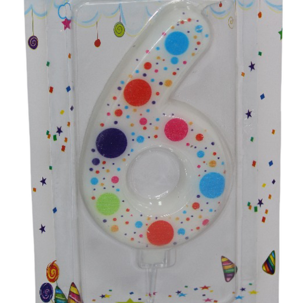 Number 6 Birthday Candle