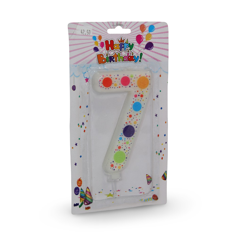 Number 7 Birthday Candle - Party - T.w.k