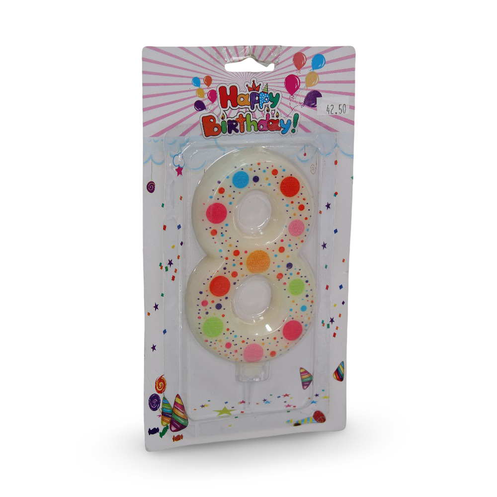 Number 8 Birthday Candle - Party - T.w.k