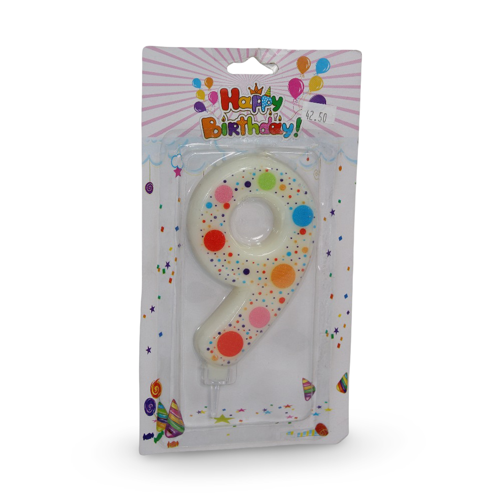 Number 9 Birthday Candle - Party - T.w.k