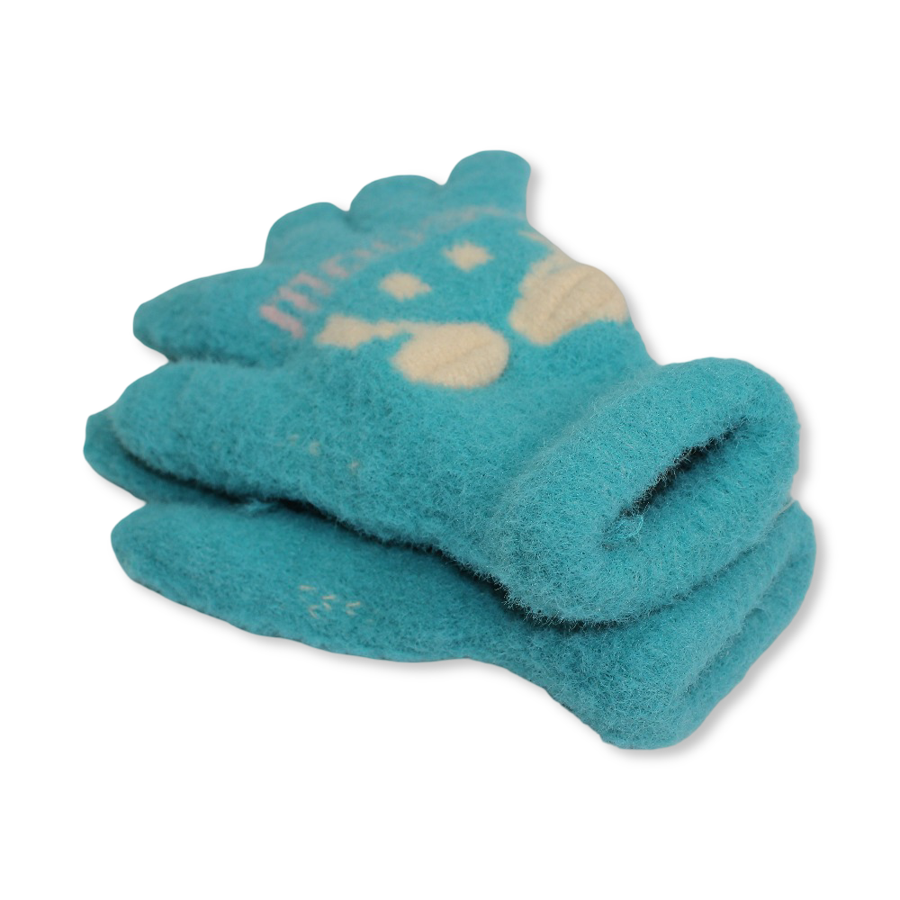 Children Gloves – Mint with "Mouse" Design