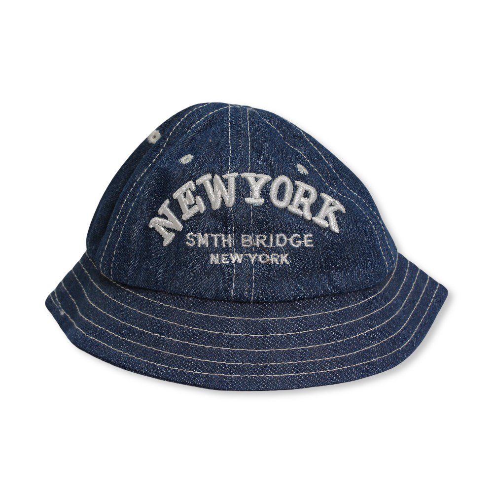 Denim Hat – Blue with Iron "New York" Design