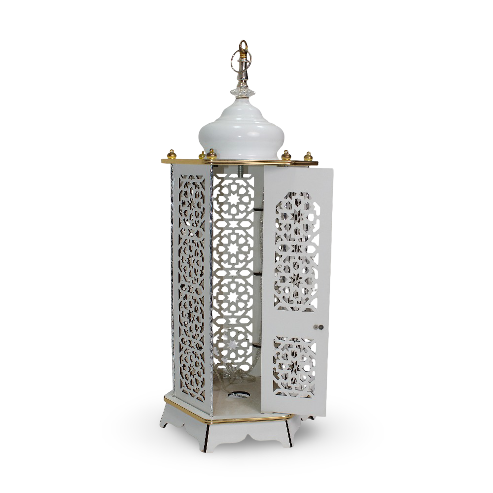 فانوس رمضان LED أرابيسك 70 سم – أبيض