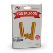 Gold Letter W Helium Balloon