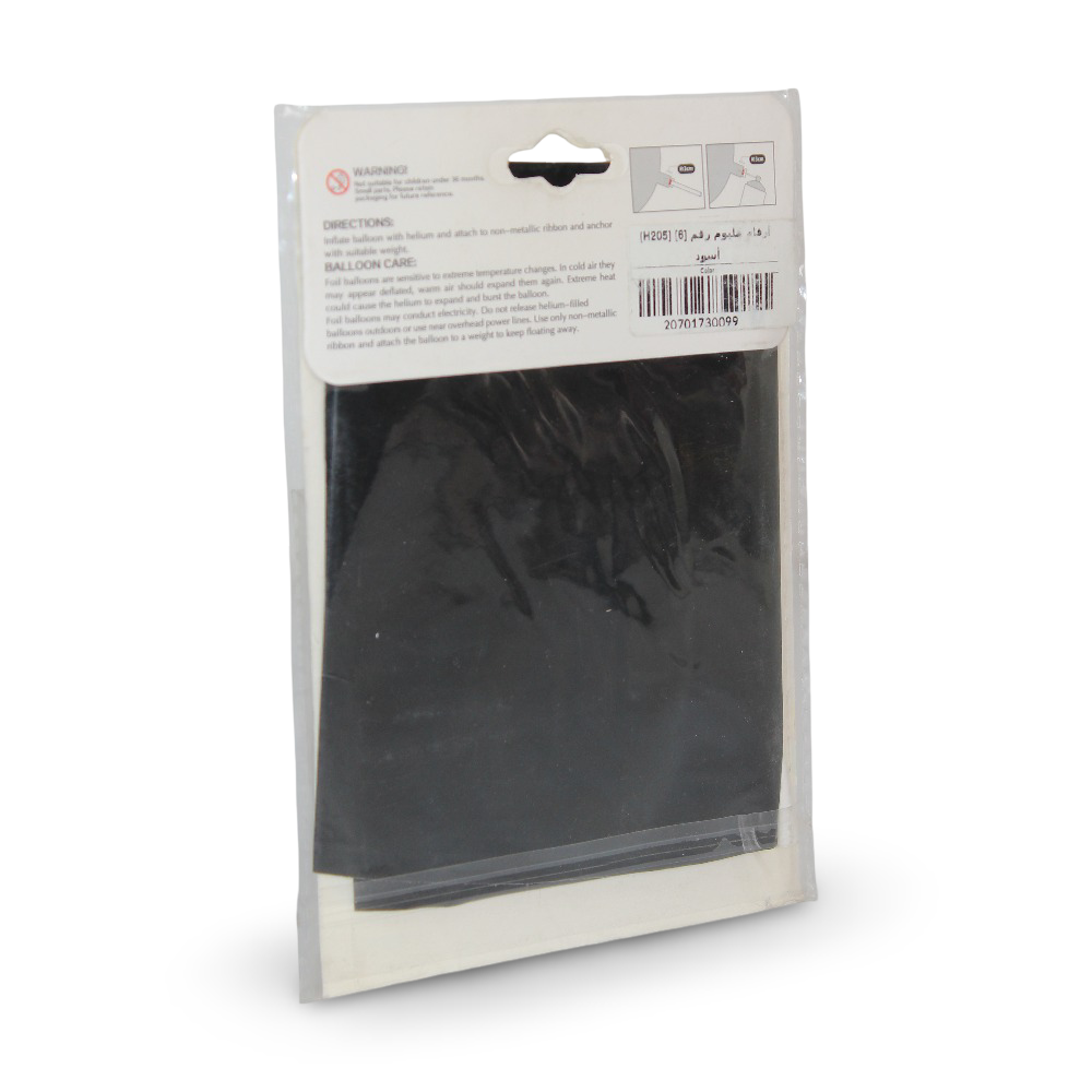 Number 6 Foil Balloon – Black