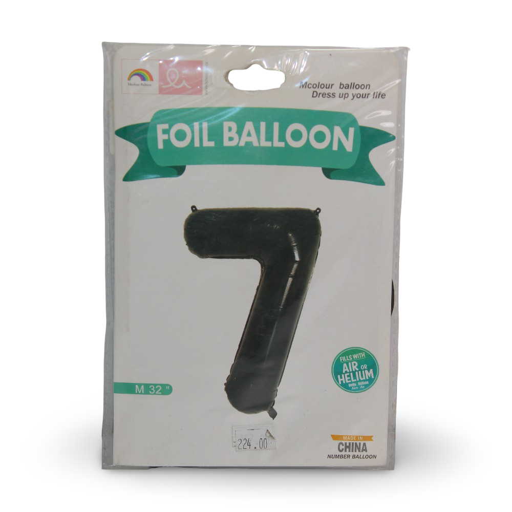 Number 7 Foil Balloon – Black - Party - Mcolour Balloon