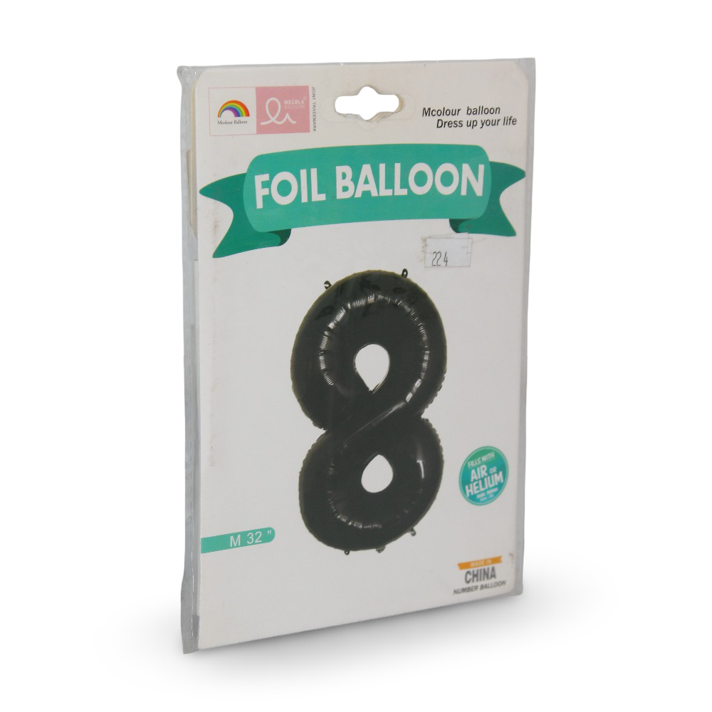 Number 8 Foil Balloon – Black