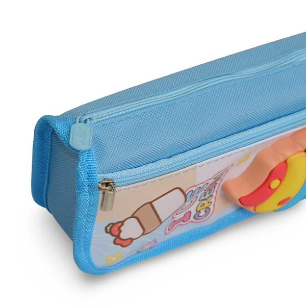 Pencil Case – Blue with Ice Cream Design