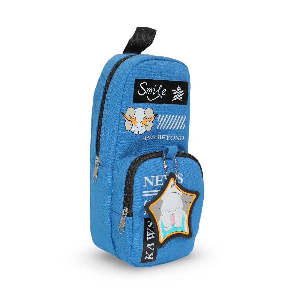 Pencil Case with Keychain Pocket – Baby Blue