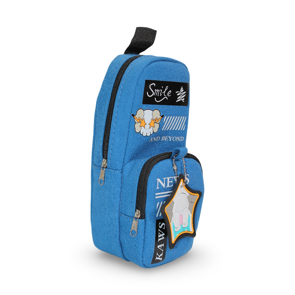 Pencil Case with Keychain Pocket – Baby Blue