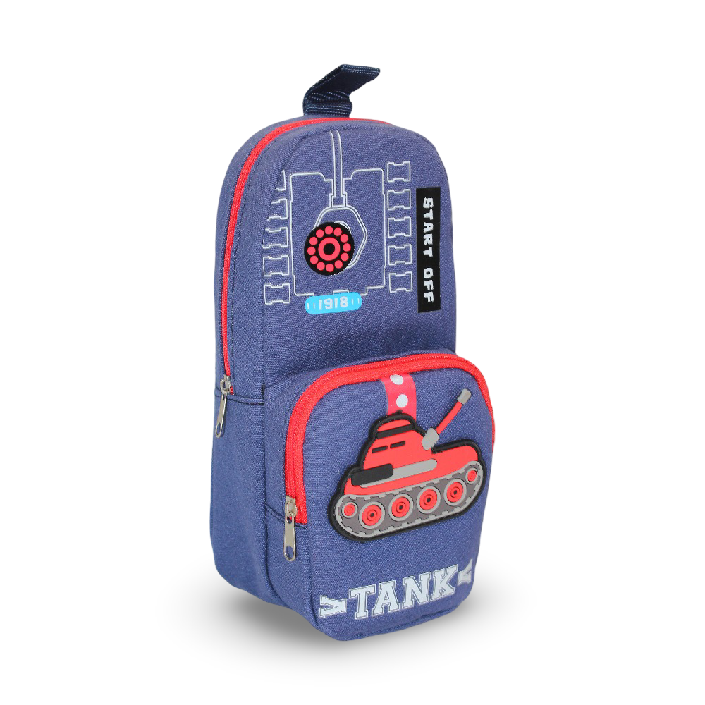 Pencil Case with Keychain Pocket – Navy - School - T.w.k