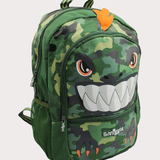 Dinosaur Army Green 17 Inches Backpack