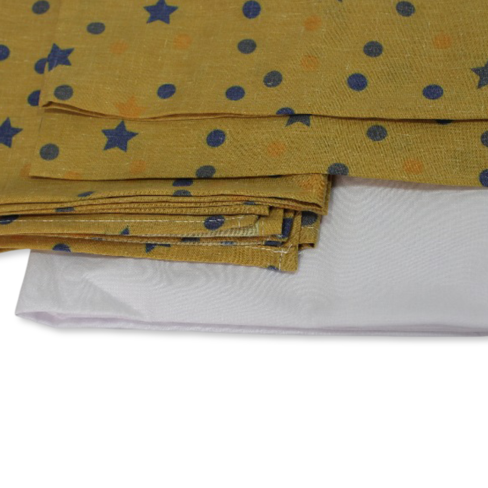 Bed Sheet 3 Pcs – Yellow with Stars Print
