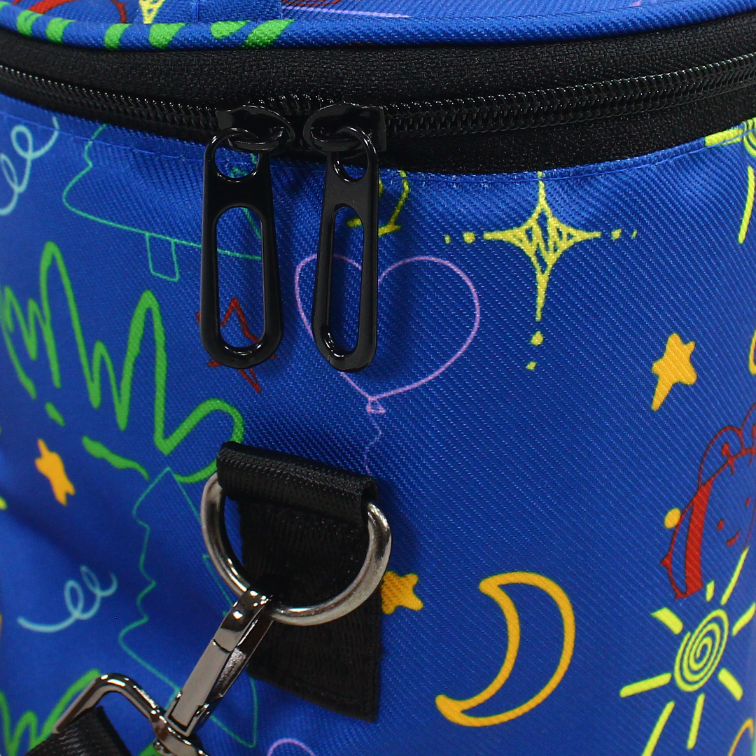 Rightemp Breastmilk Cooler Bag with 2 Gel Pouches – Blue Doodle Print