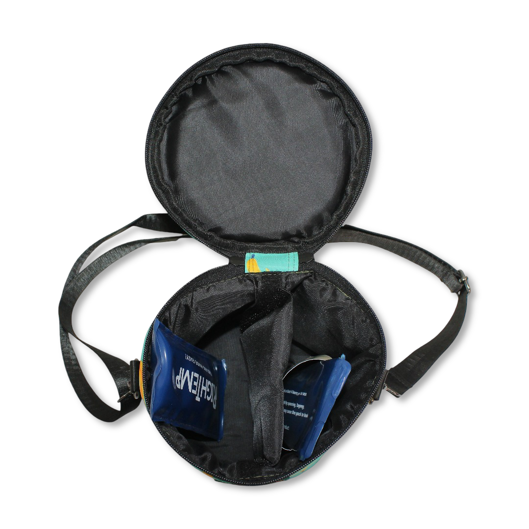 Righ Temp Breastmilk Cooler Bag with 2 Gel Pouches – Aqua with Banana Print