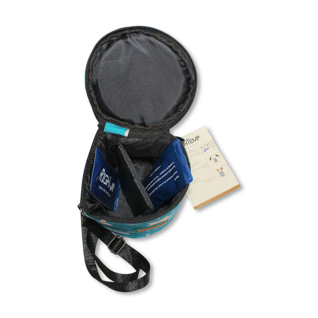 Righ Temp Breastmilk Cooler Bag with 2 Gel Pouches – Baby Blue with Stars Print