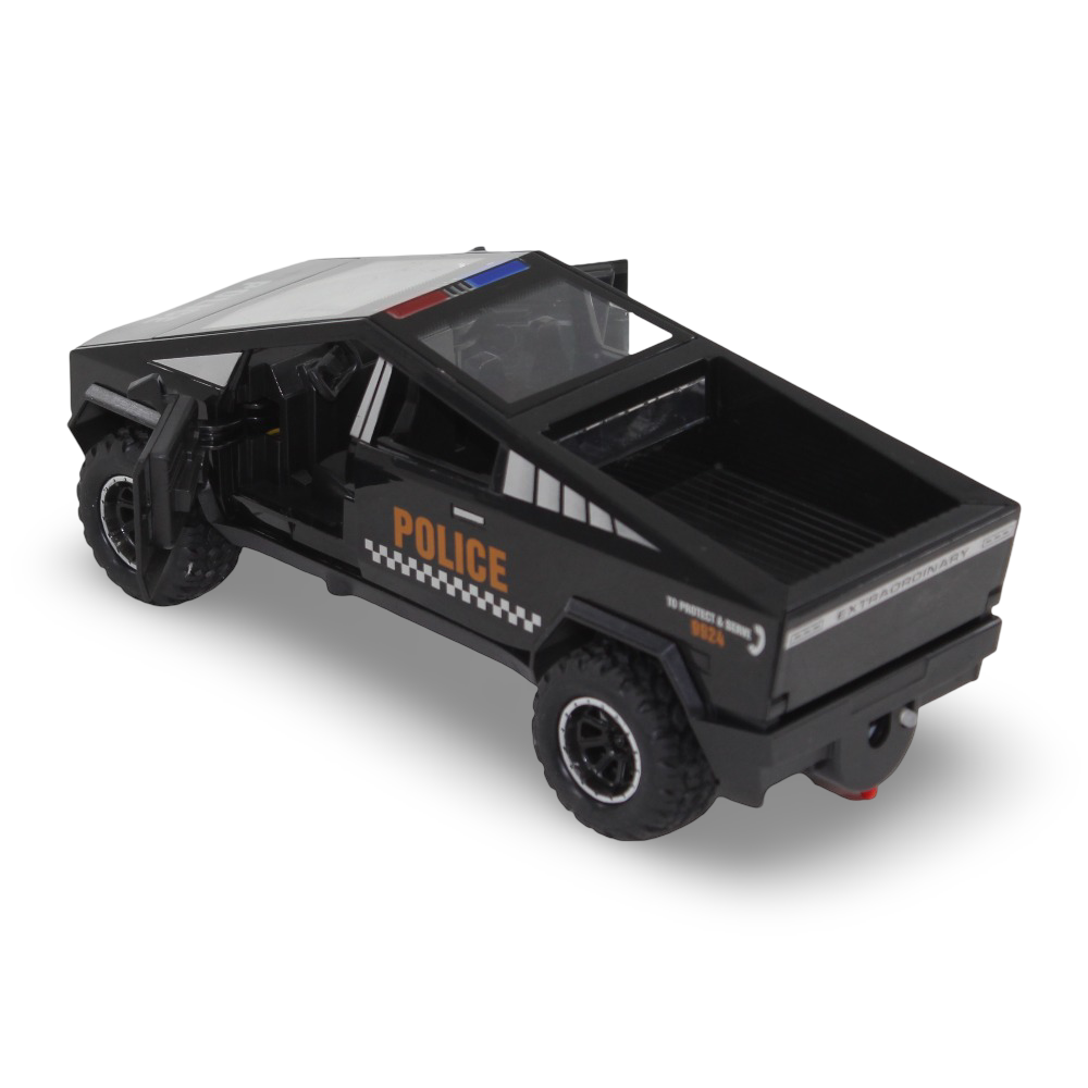 Tesla Friction Police Car Model with Sound & Light –  Black