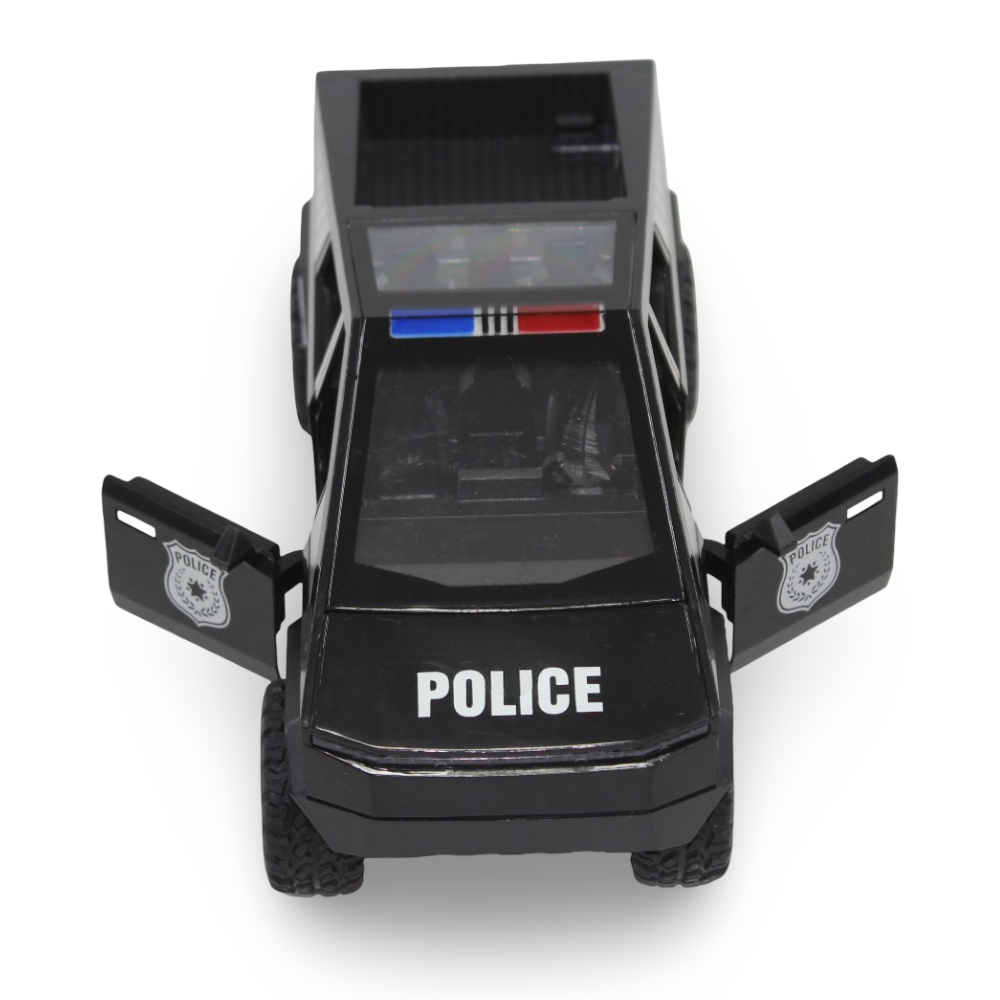 Tesla Friction Police Car Model with Sound & Light –  Black