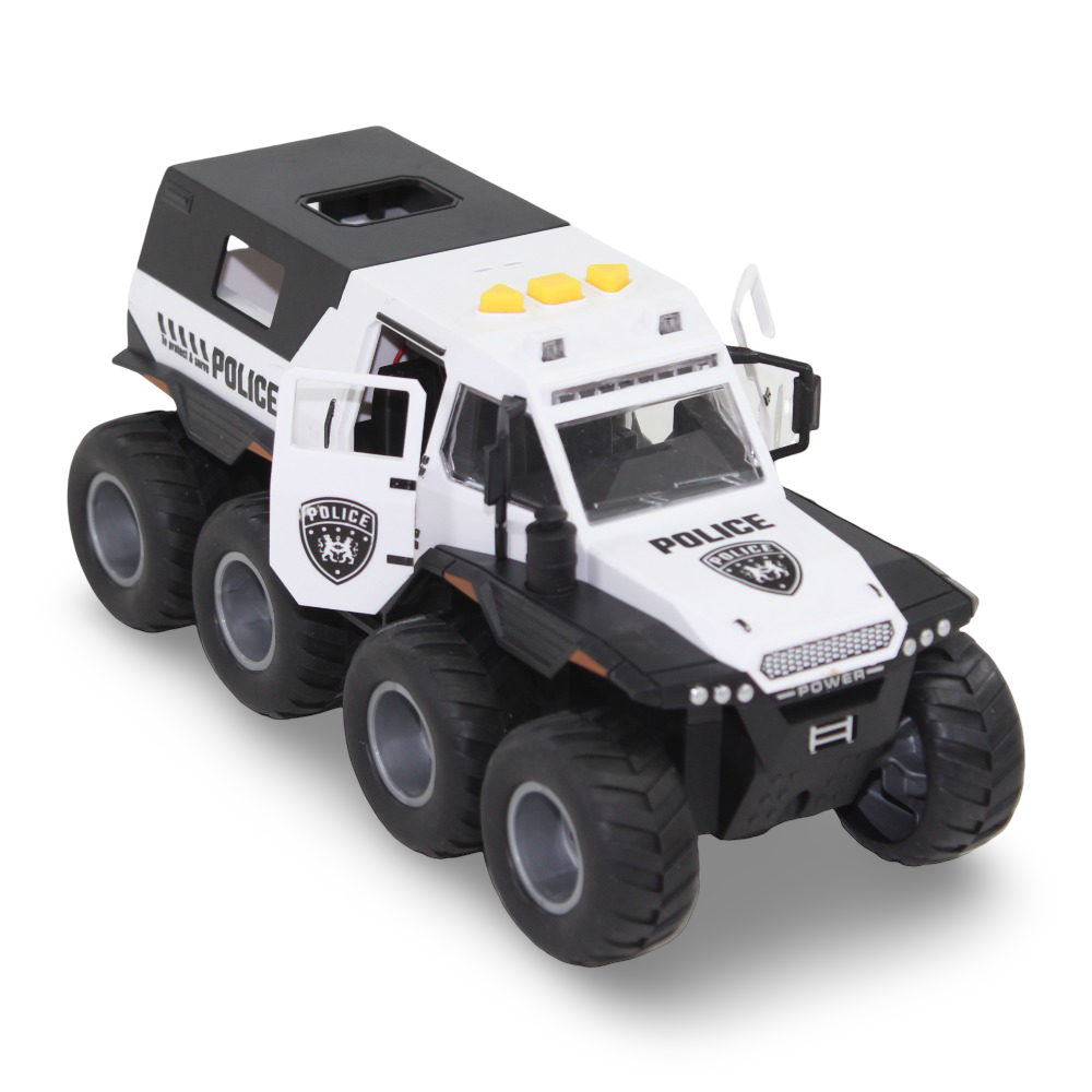 Jeep  8-Wheeler Friction Car Model with Sound & Light – Black & White
