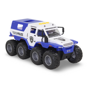 Jeep  8-Wheeler Friction Car Model with Sound & Light – White & Blue