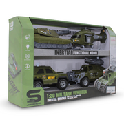 Jiansheng Inertia Driving Military Vehicles 1:20 Scale (Sound & Light) – 4 Pcs