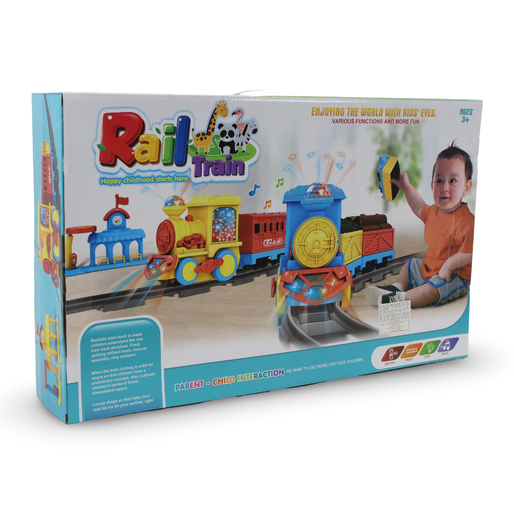 Cufan Musical Light-Up Train Playset with Sound Effects