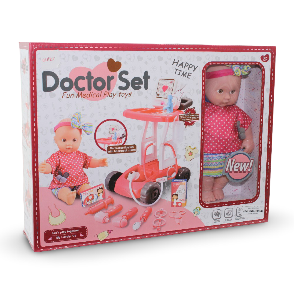 Doctor Trolley Playset with Baby Doll – 12 Inches
